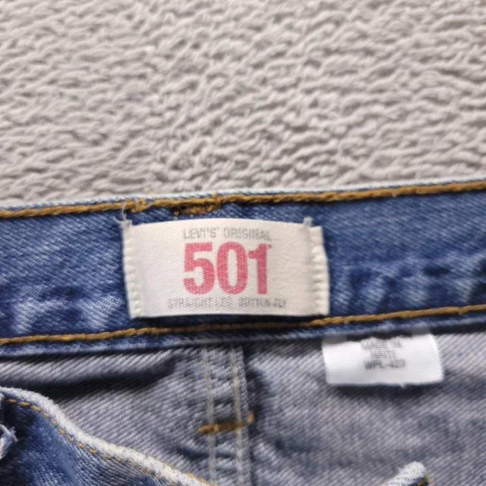 Levis 501 Jeans Mens 36x32 Blue Regular Straight Medium Wash Denim Button Fly